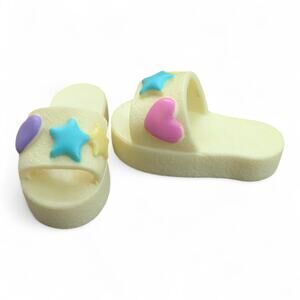 Pre-owned Rainbow Junior High PJ Party Sunny Doll Yellow Star Heart Slippers
